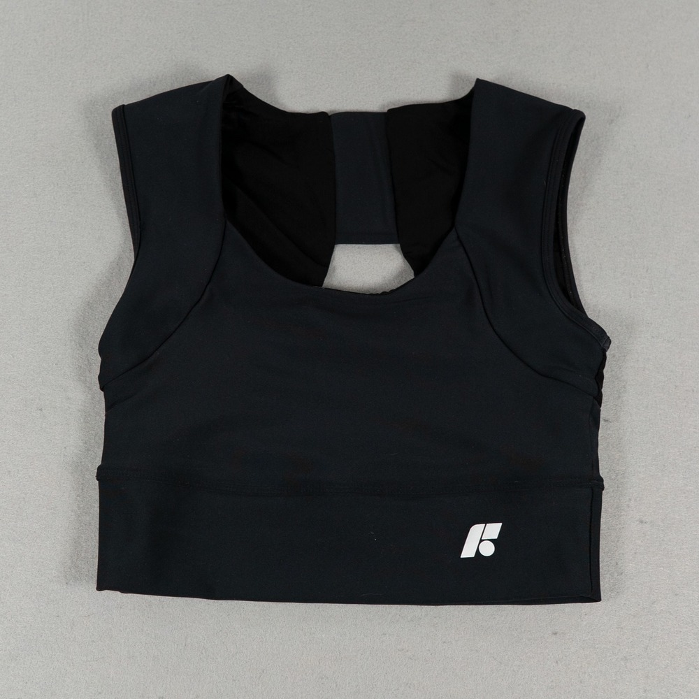 Forme Womens Posture Bra Compression Racerback Cutout Sport Top Black Size M